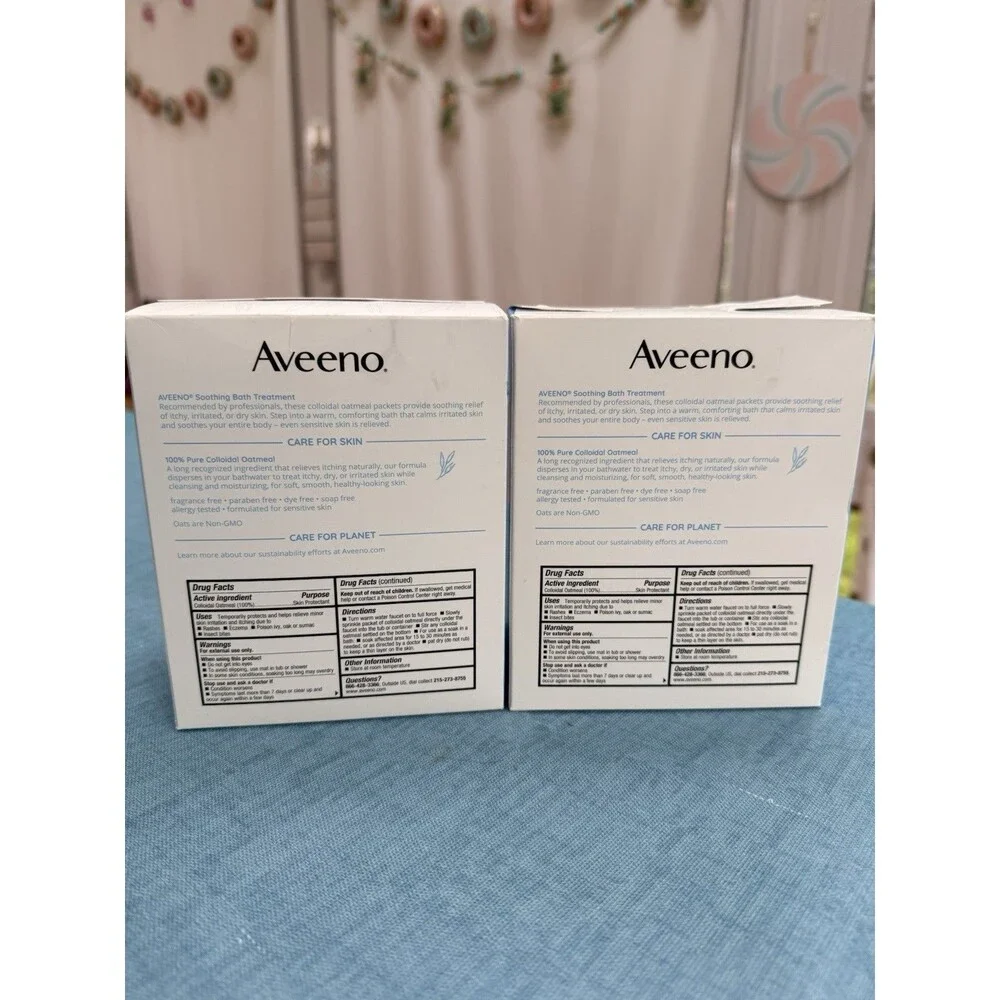 Aveeno Fragrance Free Soothing Bath Treatment Packets 14 Packets Oatmeal